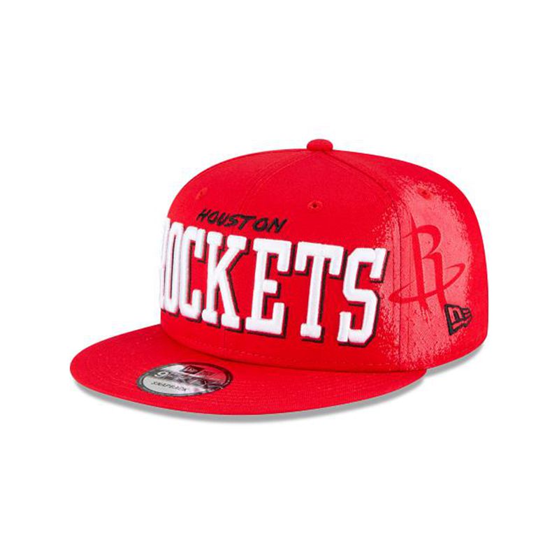 NBA Houston Rockets Faded 9Fifty Snapback (EPE4509) - Red New Era Caps